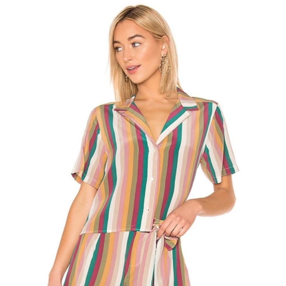 Rails Maui Silk Shirt in Farrah Stripe Size XS NWT